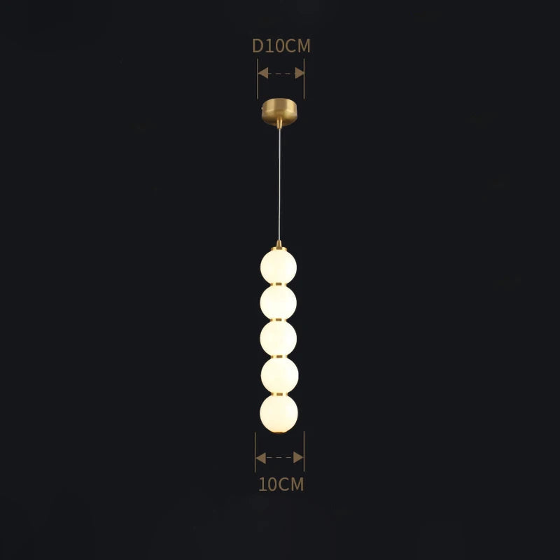 Suspension design à led boule verre or brillant