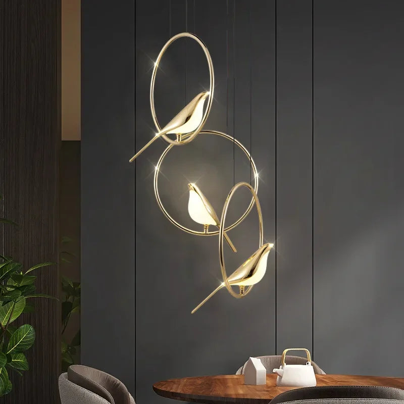 lustre led art oiseau loft originalité décoration