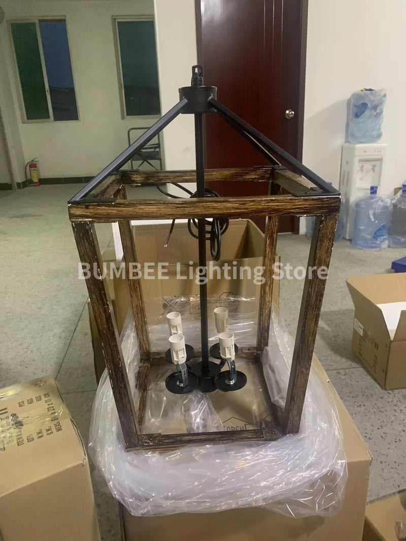 lustre américain rétro forme cage à oiseaux éclairage industriel moderne