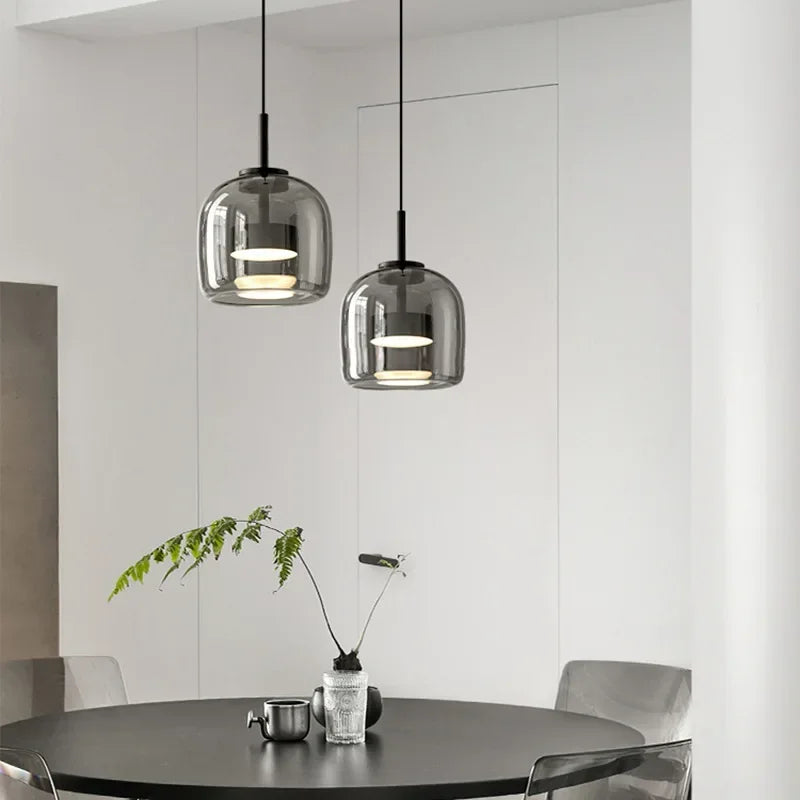 lustre led en verre moderne de luxe pour maison simple