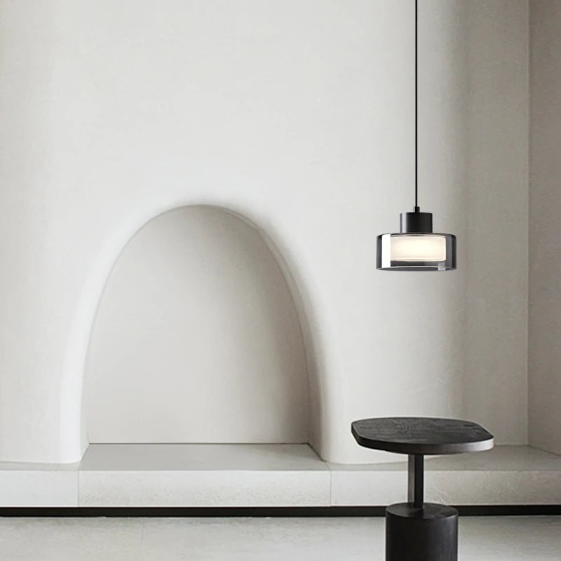 Suspension minimaliste design nordique moderne en verre de cuivre
