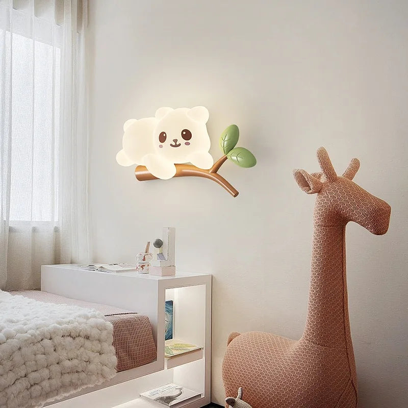 applique murale créative enfant singe ours branche école maternelle aire jeux