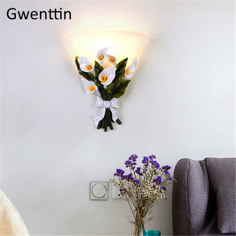 applique murale décorative à fleurs moderne pour intérieur