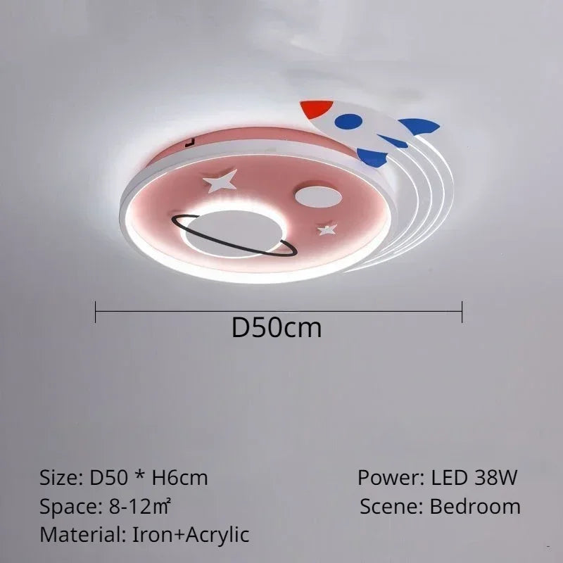 plafonnier nordique planète fusée led pour décoration enfant