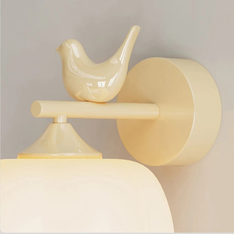 applique murale moderne en pe avec abat-jour d'oiseau led