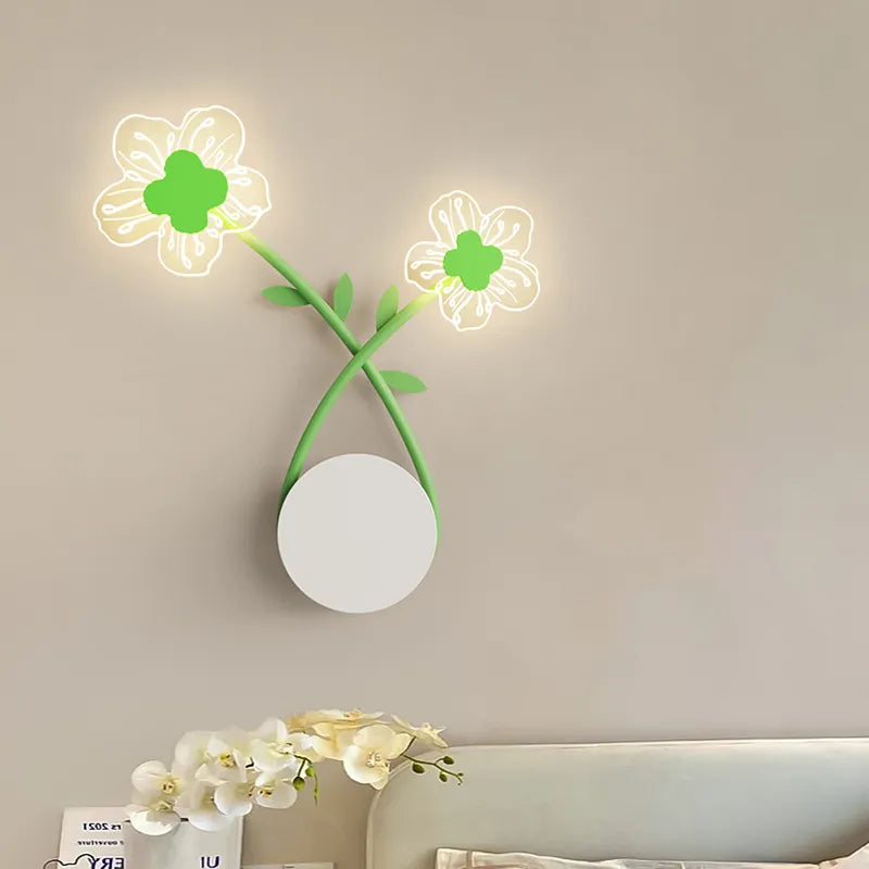 Applique murale LED en forme de plante verte