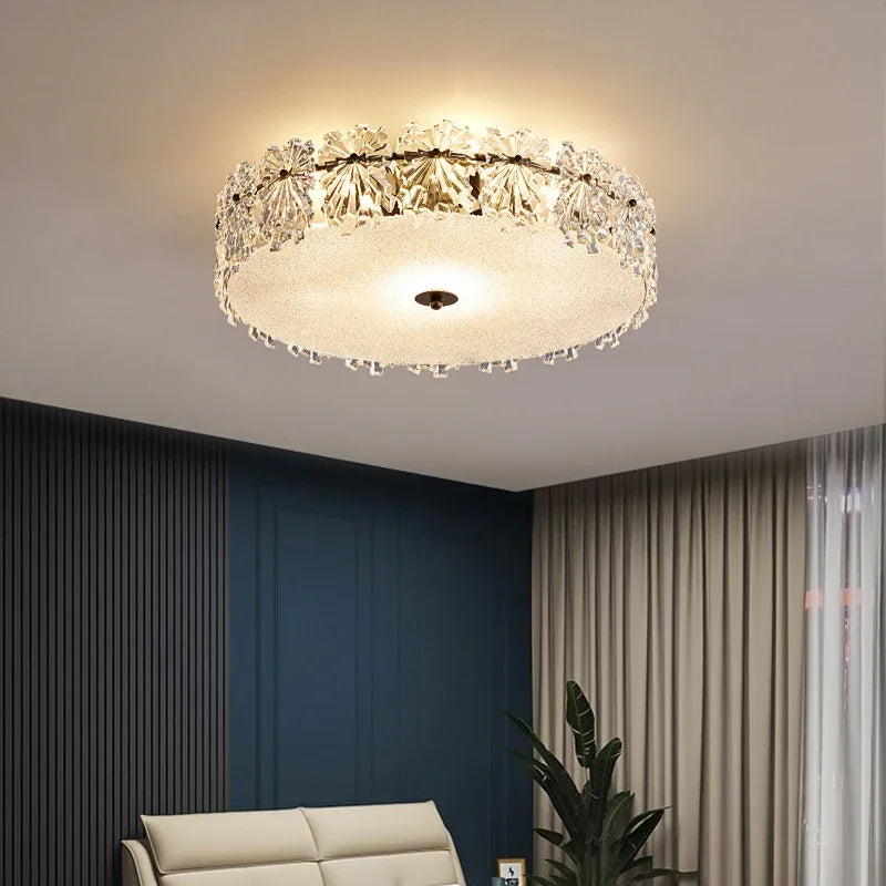 plafonnier led en verre cristal design minimaliste pour intérieur élégant