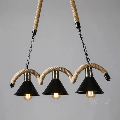 suspension rétro en corde de chanvre pour intérieur vintage
