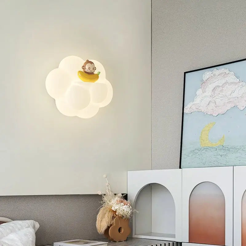applique murale nuage ours chat singe pour enfants bébé