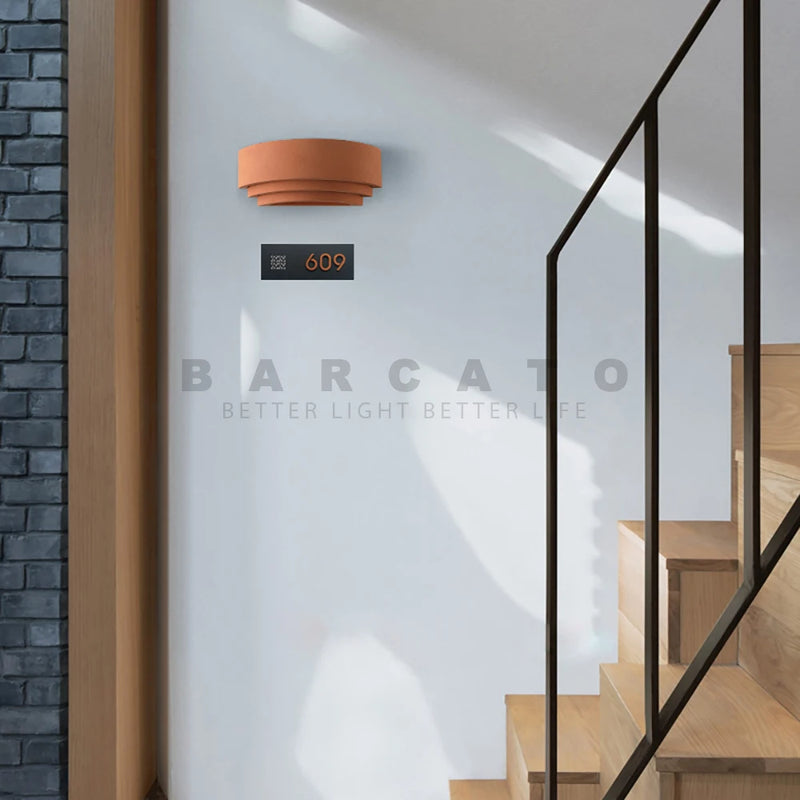 IP65 LED étanche applique murale ciment moderne 110V 220V LED Villa terrasse jardin réverbère rond lune fond porche lampes