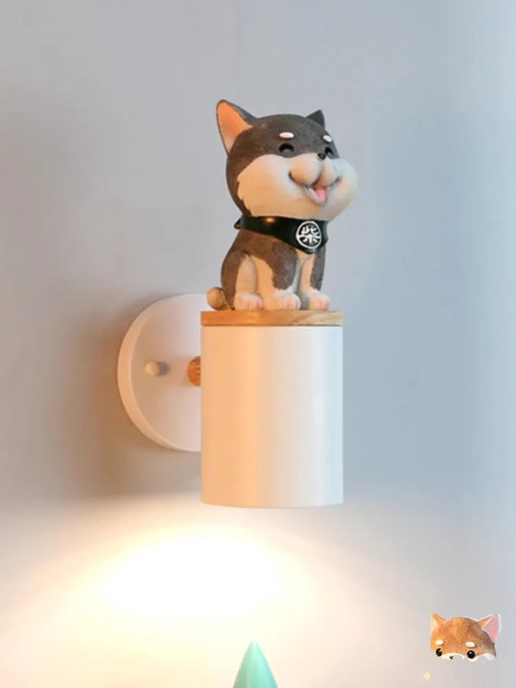 Applique murale LED en forme de chat de dessin animé