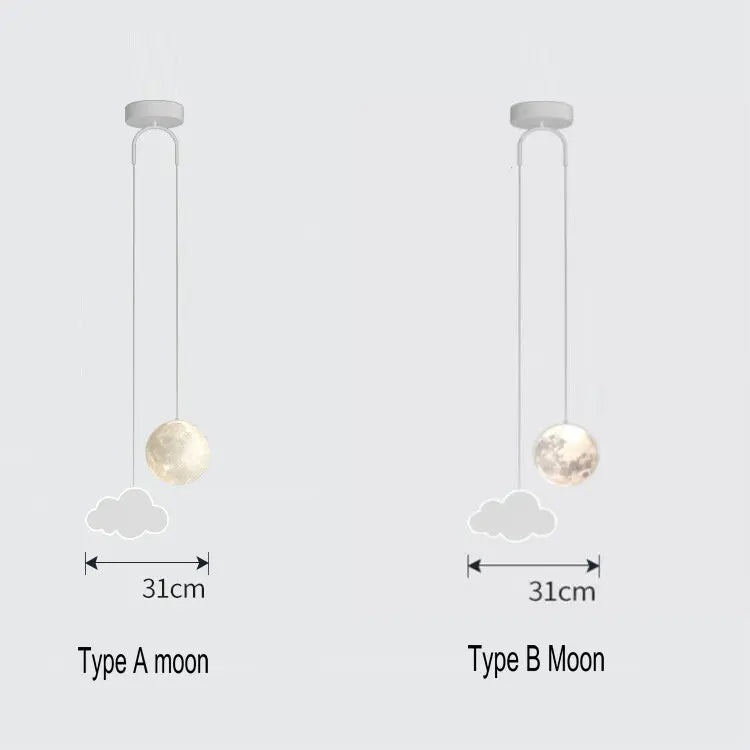 suspension créative pour enfants avec télécommande gradation étoile nuage lune