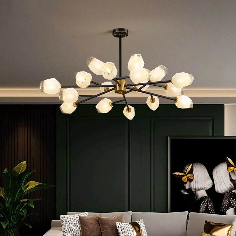 suspension nordique pour éclairage intérieur avec lustre
