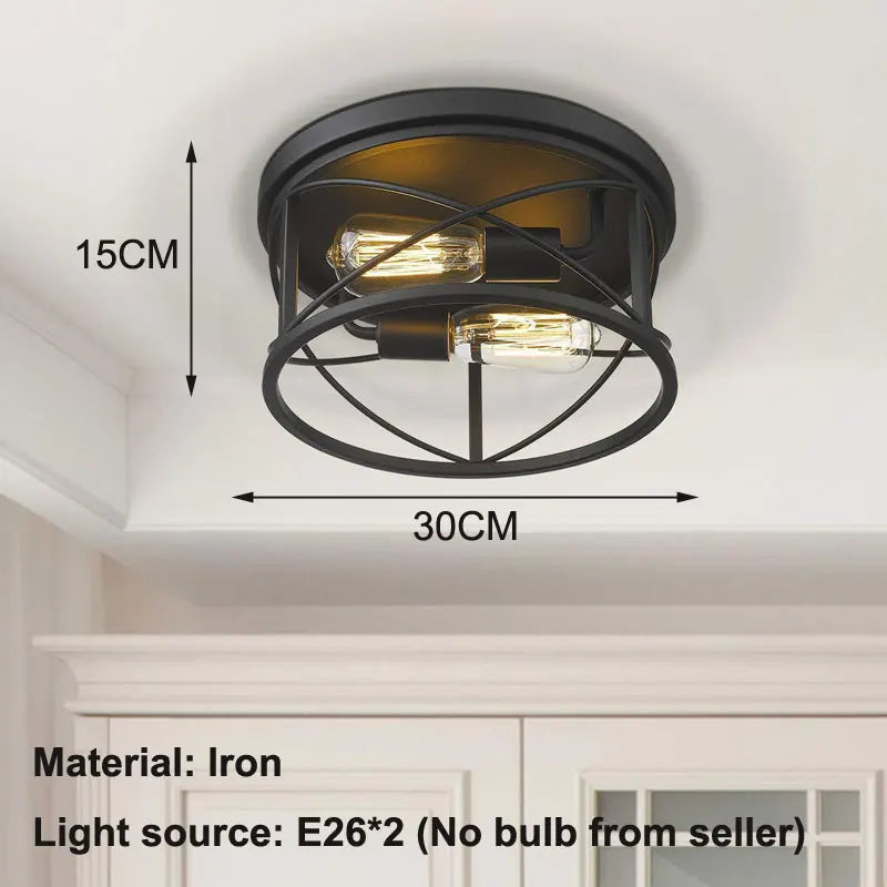 Style américain plafonnier Vintage créatif salon couloir lumière étude salle à manger chambre cuisine plafonnier
