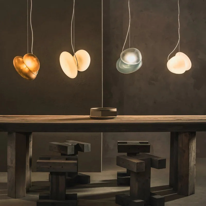 lustre en verre d'art nordique pour décoration intérieure et éclairage