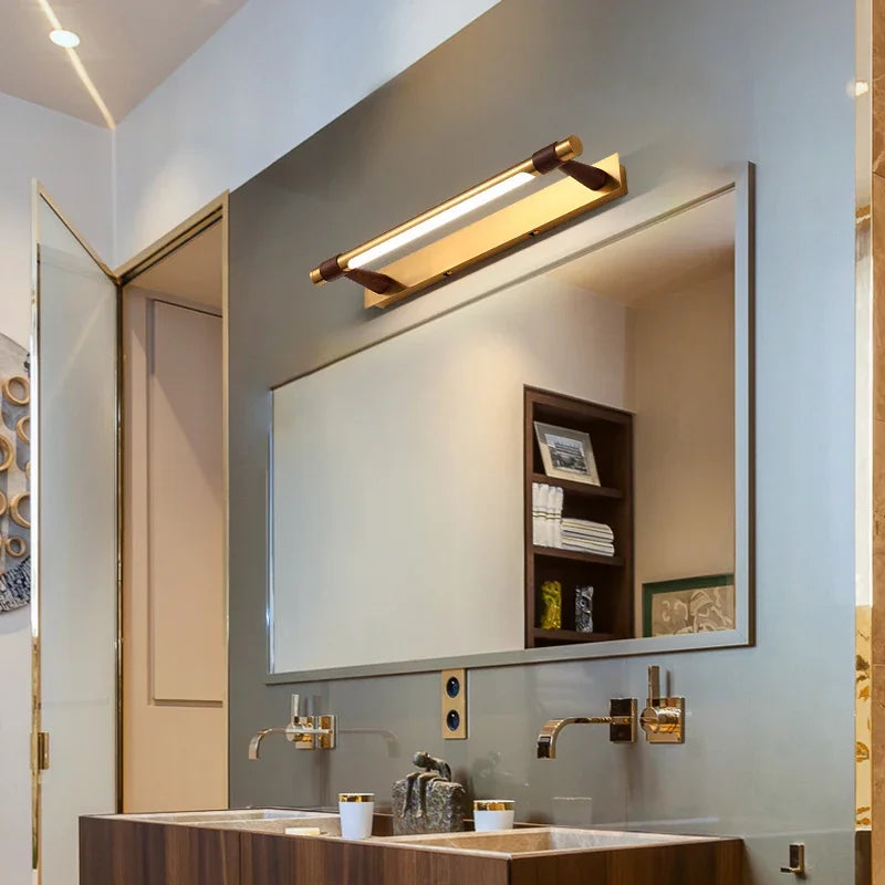 applique led moderne en cuivre pour miroir avant