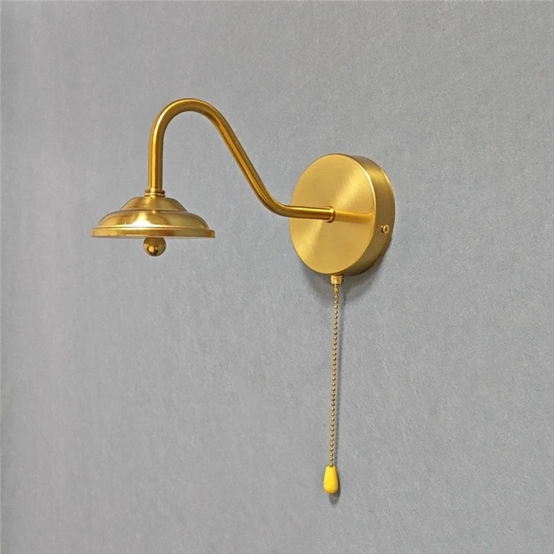 applique murale moderne incurvée dorée avec interrupteur led décoration nordique