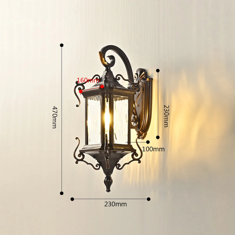 applique murale extérieure rétro pour éclairage de jardin et patio