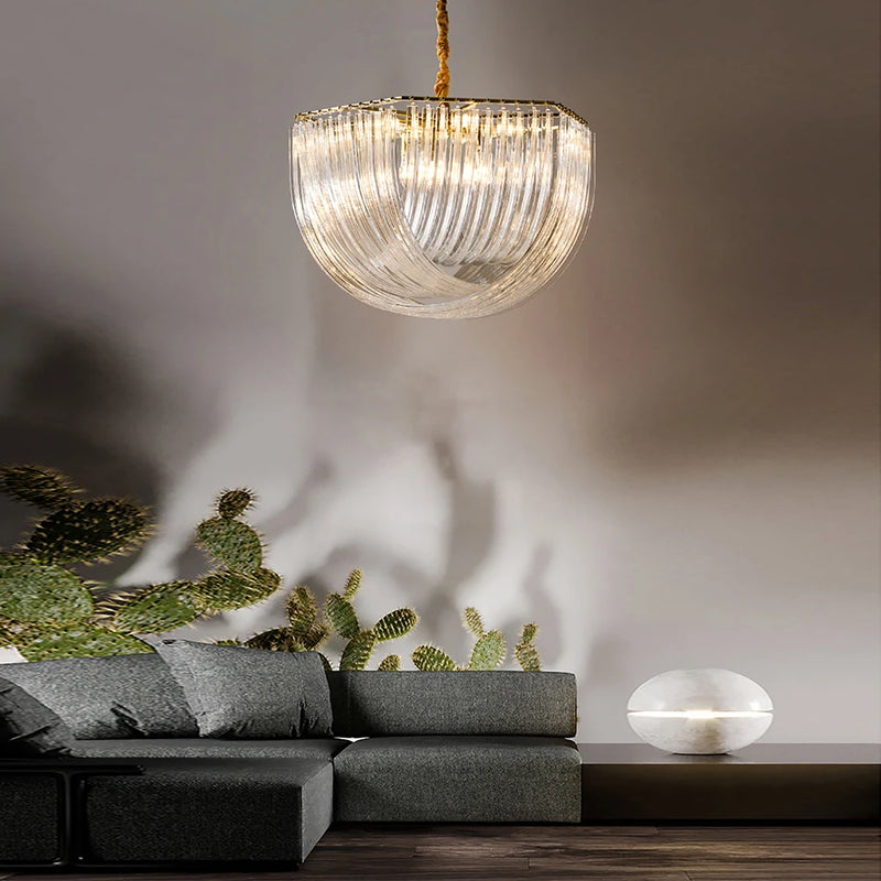 lustres led design moderne verre nordique