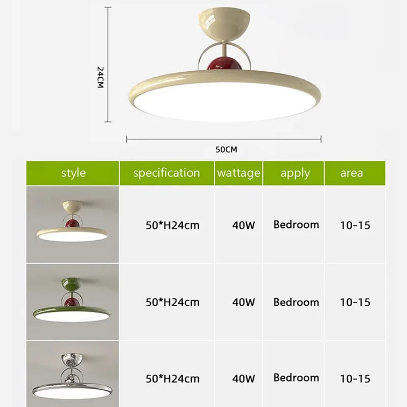 plafonnier led nordique en fer avec soucoupe volante luminaire décoratif d'intérieur