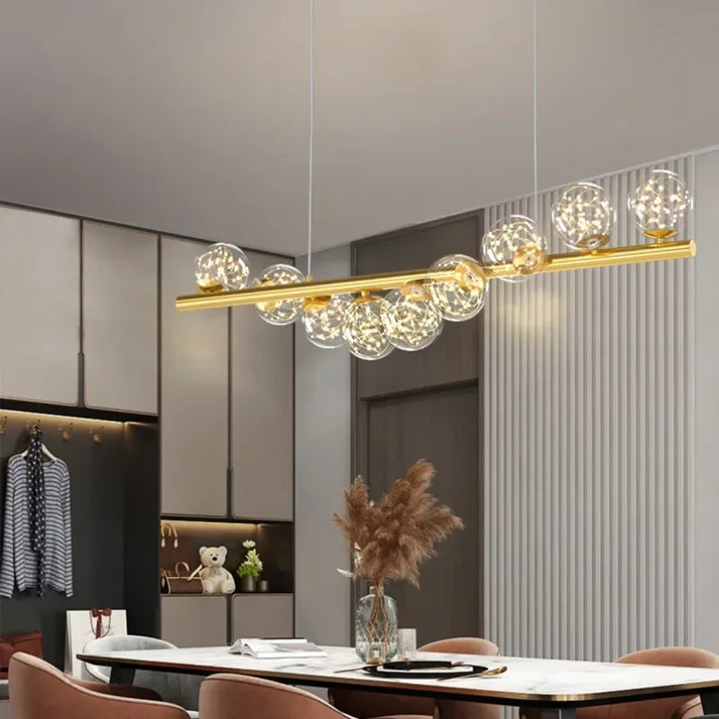 lustre moderne boule de verre éclairage de décoration suspendu