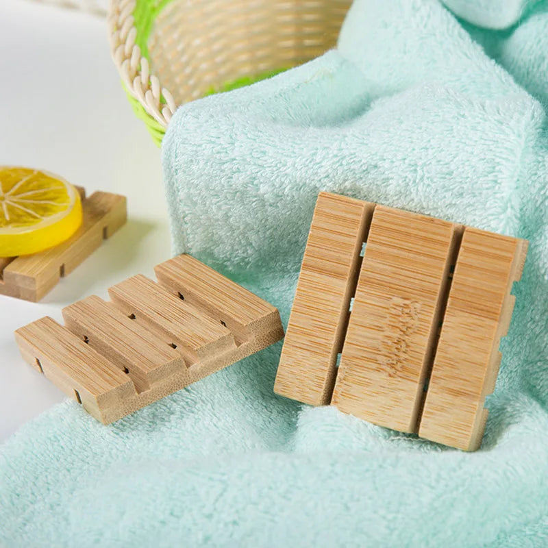 porte-savon en bambou créatif avec huiles essentielles et drainage