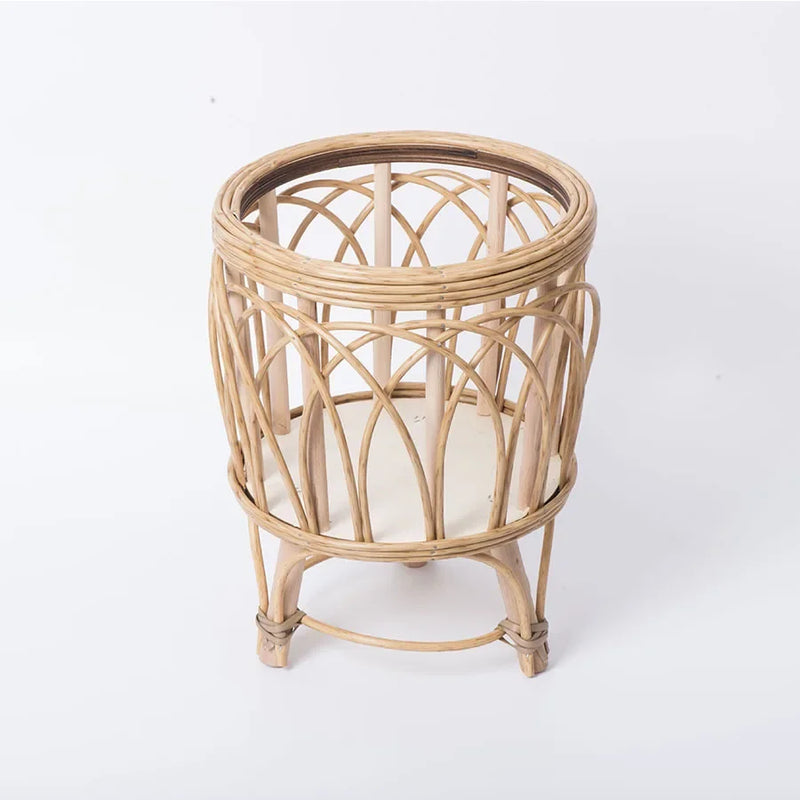 pot de fleurs en rotin support créatif en bambou