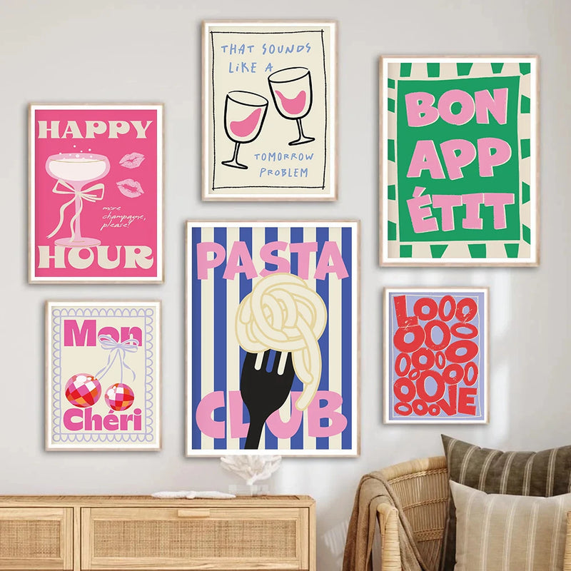 affiche citation disco mon chéri art alimentaire pour décoration de cuisine