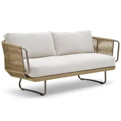 ensembles de meubles de jardin naturels avec coussins luxueux