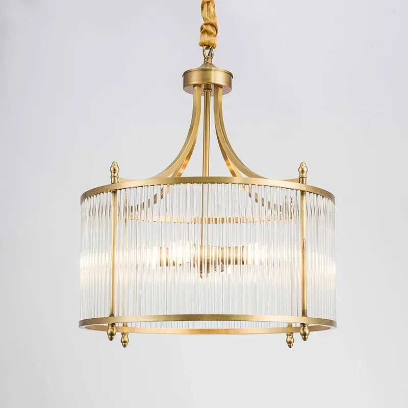 lustre moderne en cuivre avec tubes de verre 2 modèles disponibles