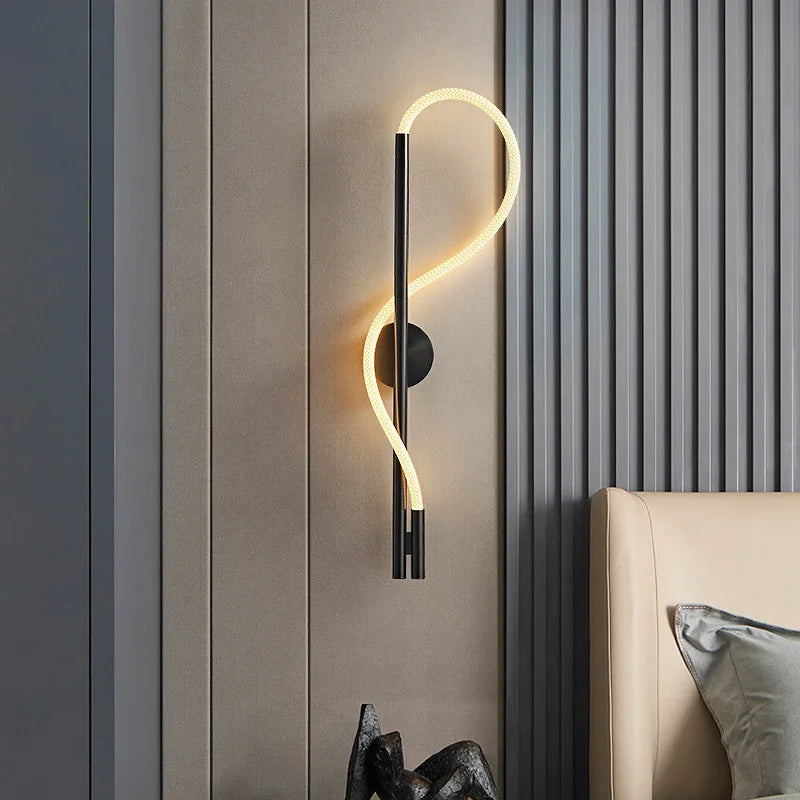applique murale led en acier inoxydable style tube acrylique