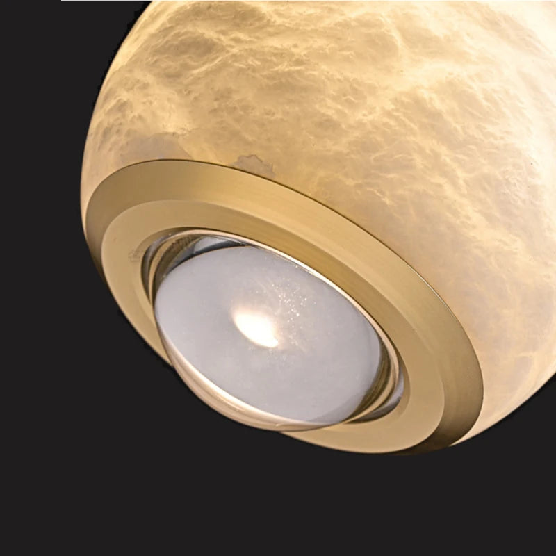 suspension LED en marbre naturel espagnol idéale pour bar et restaurant
