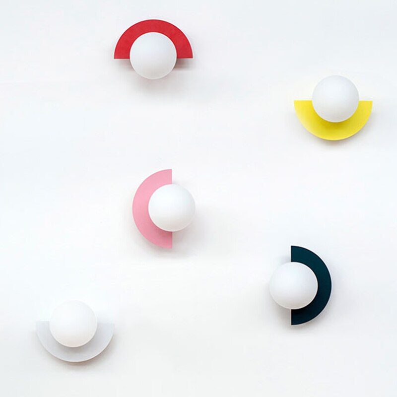 wall lamp nordic Macaron half-circle LED wall light