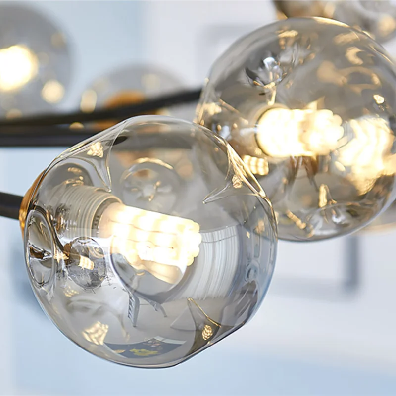 lustre nordique led en verre suspendu pour décoration intérieure