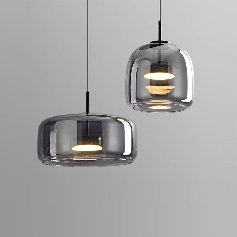 lustre led en verre moderne de luxe pour maison simple