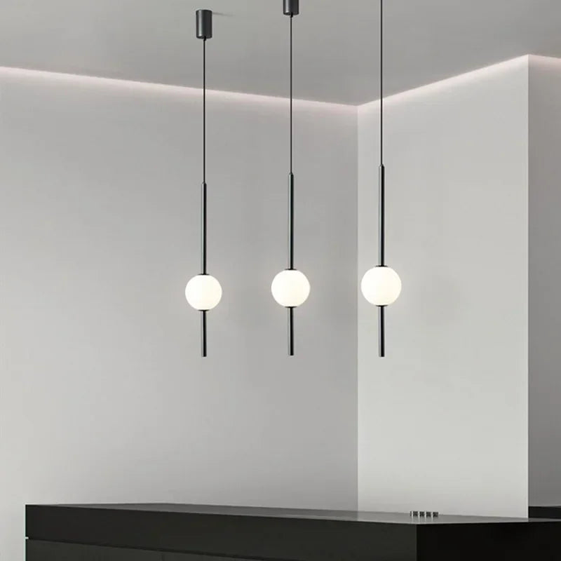 Nordique Simple boule de verre suspension lumières salle à manger chambre décor lampe suspendue Restaurant Bar Suspension lustres éclairage