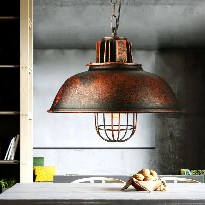 lustre rétro en fer suspension café design industriel