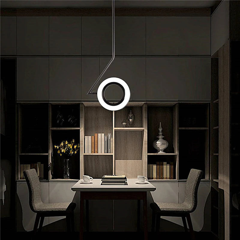 suspension design nordique anneau fer led décorative