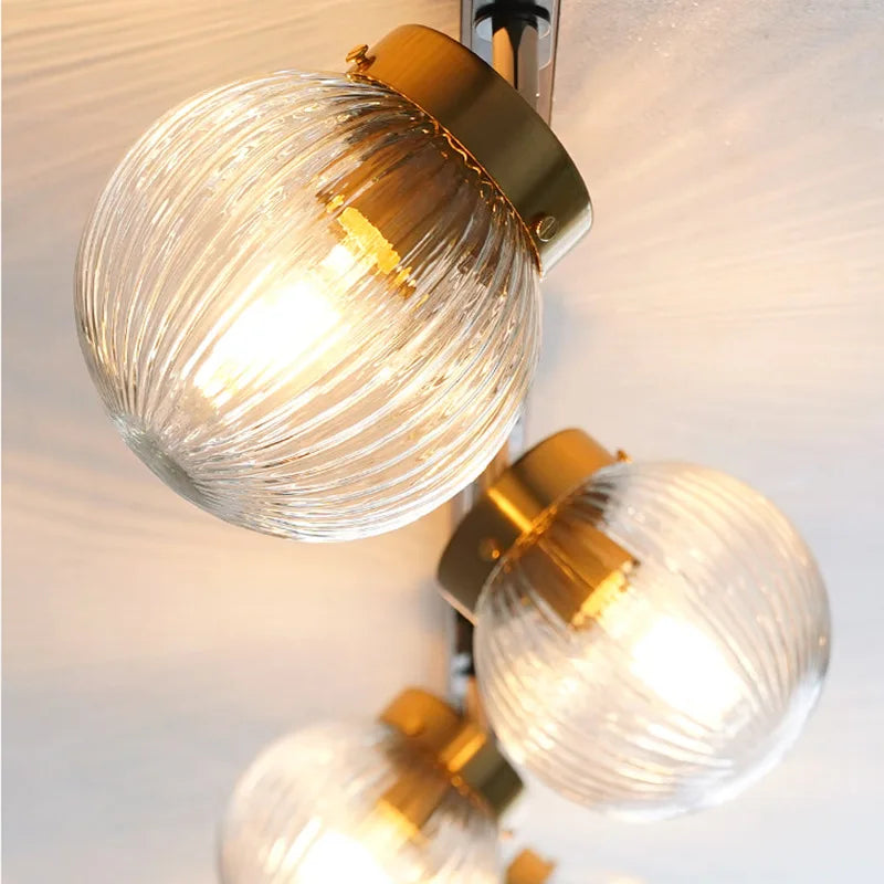 plafonnier led nordique en verre décoratif d'intérieur réglable