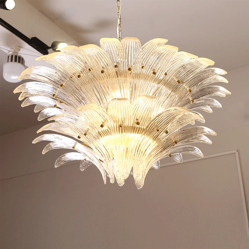 Lustre led moderne style européen avec décoration en cristal