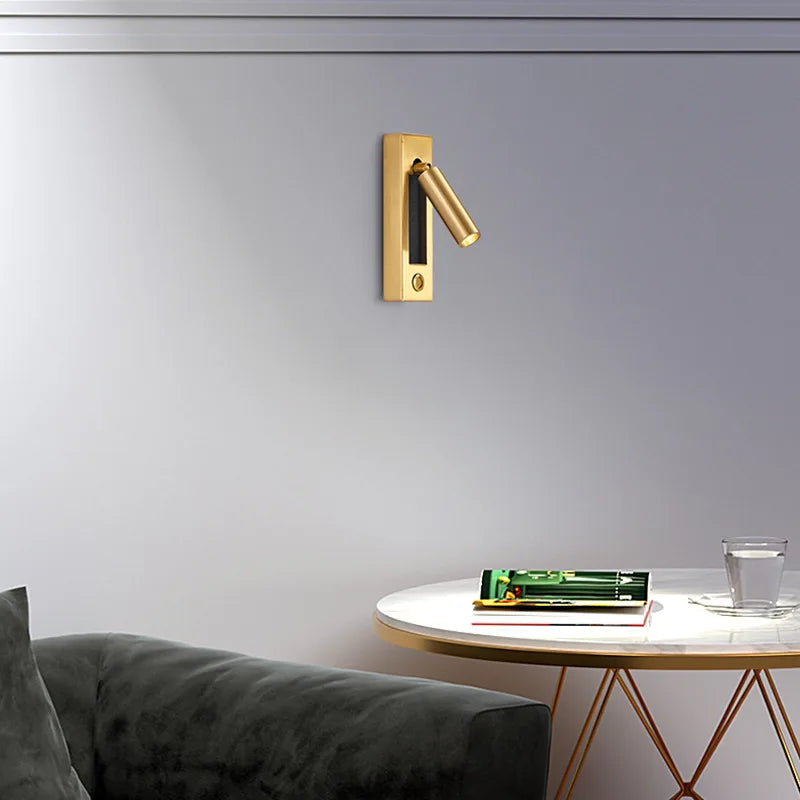 applique murale moderne avec chargeur usb et projecteur rotatif led