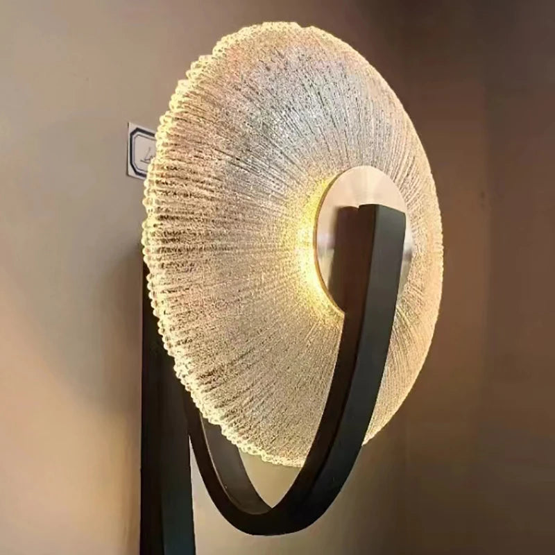 applique murale led en métal et verre pour luminaires 3000k