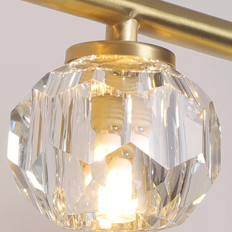 Led personnalité mode tout cuivre cristal miroir phare moderne Simple Anti-buée salle miroir phare