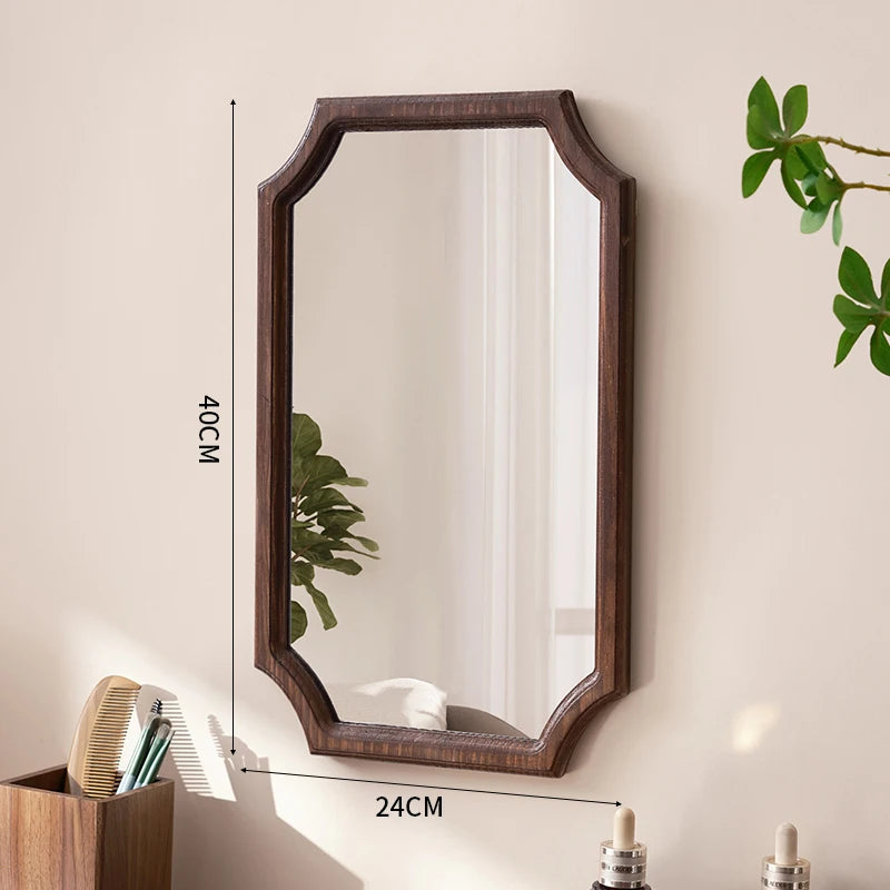 miroir vintage en bois massif miroir maquillage étanche mural antirouille