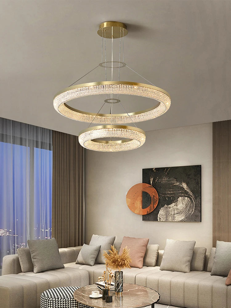 lustre de luxe led rond design moderne pour intérieur