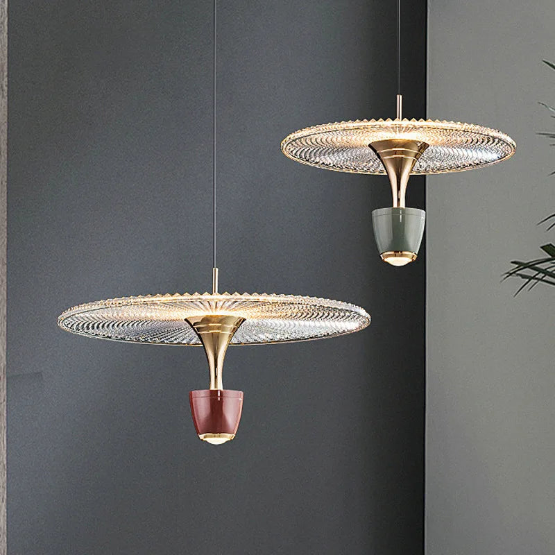 suspension led acrylique rond cordon réglable