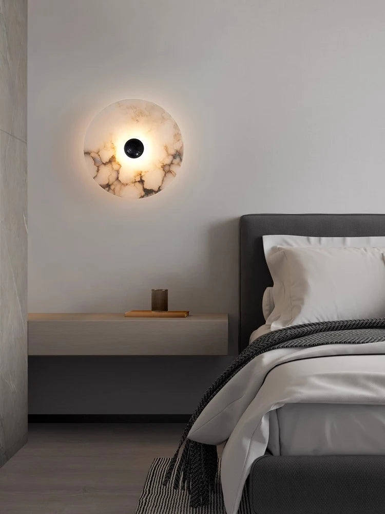 applique murale ronde en marbre pour décoration intérieure