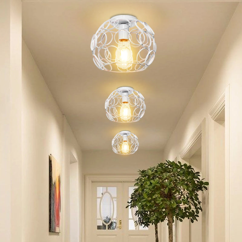 lustre industriel rétro en fer avec lumière led moderne