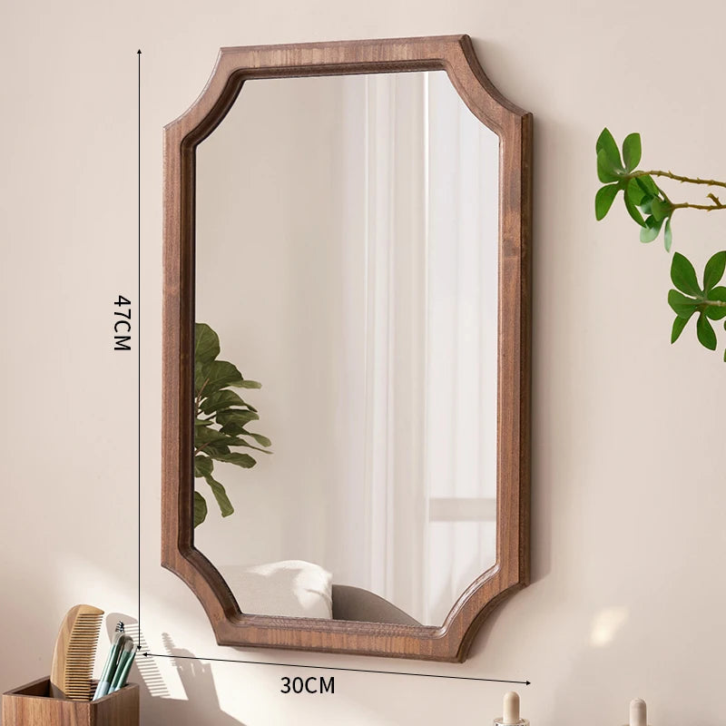 miroir vintage en bois massif miroir maquillage étanche mural antirouille
