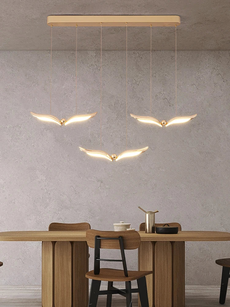 suspension led mouette acrylique de luxe éclairage intérieur